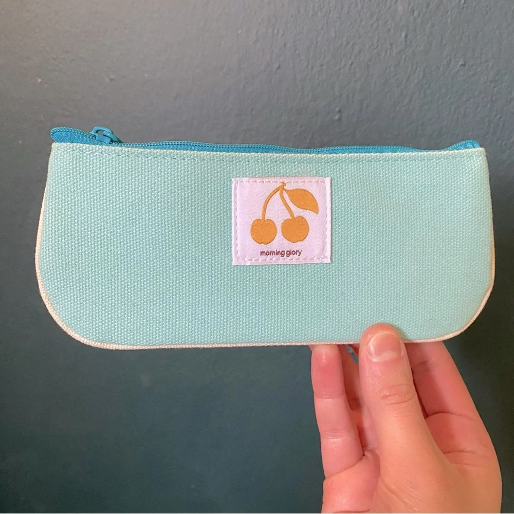 Morning Glory Light Blue Pencil Case with Yellow Cherry Logo Patch